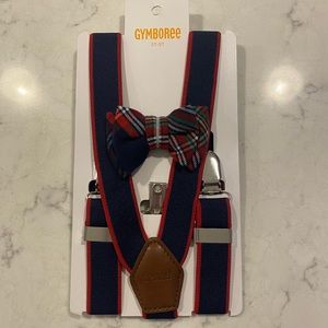 NWT Gymboree Toddler Boy Suspender and Bow Tie Set